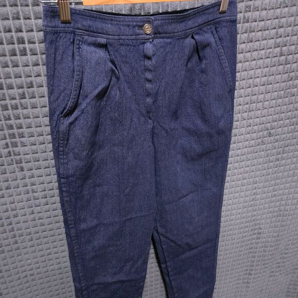 VTG Bespoke Feraud Wool Pants 29x29 Navy Blue High Rise Dressy Korshak W Germany - Picture 4 of 15